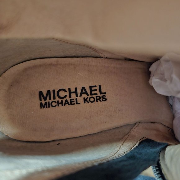 Michael Kors Stiletto High Heel Platform Boots Size 7.5 Black Leather Knee High - Picture 16 of 16